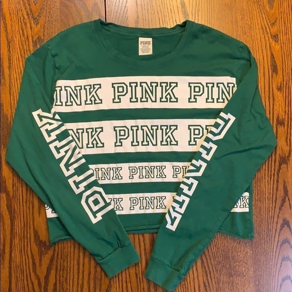 VS PINK Cropped Top - Green - Picture 1 of 6